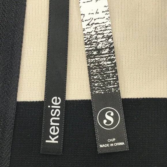 Kensie Striped Peplum Dress Women's Small Stretch Sleeveless Zip Career Party - Picture 11 of 14